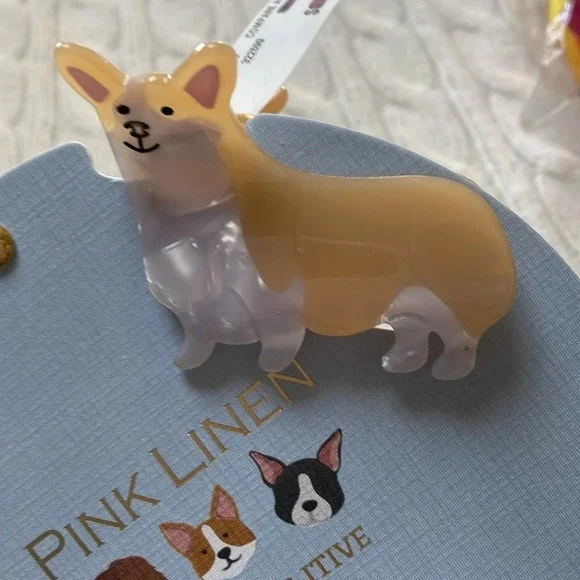 NWT hair clips. Dogs. Boston terrier & corgi 2.5-3” long. Teeth. hairdos. Twist - Picture 9 of 9